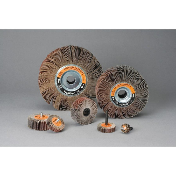 Wheel, Flap, Flexible, 8 Inch Dia, AO, 100 Grit, 5/CS
