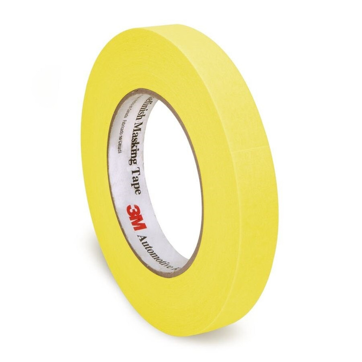 Masking Tape, Automotive Refinish, Yellow, 0.94 Inch W, 36 RL/CS