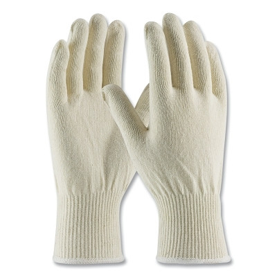 PIP 35-C2113/S Seamless Knit Cotton/Polyester Gloves, Small, Knit Wrist, Natural, Medium Weight