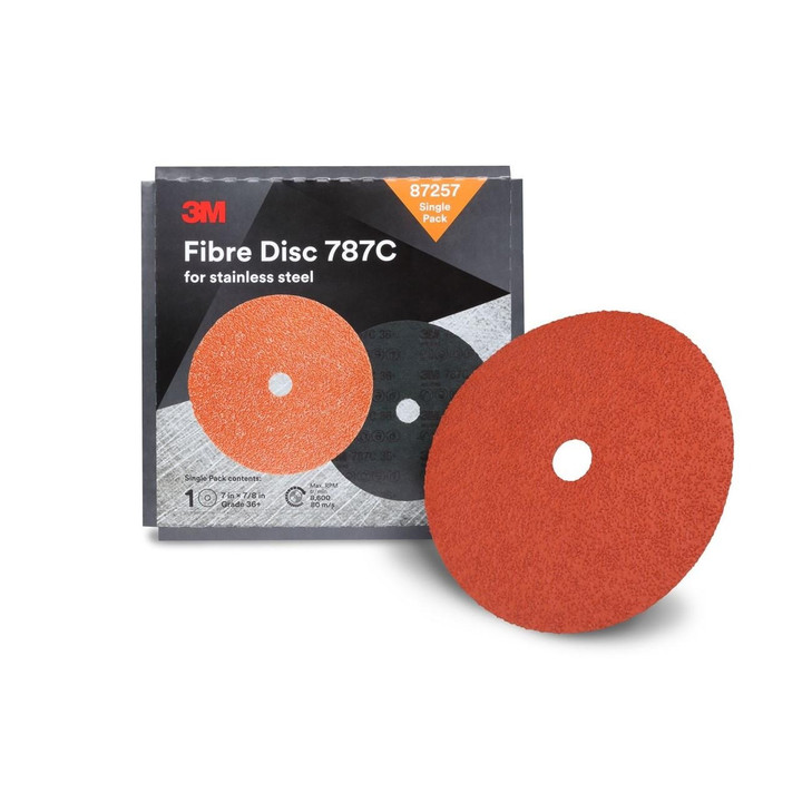 Disc, 787C, Coated, 7 Inch Dia, 36 Grit, 7/8 Inch Arbor, 10/CS
