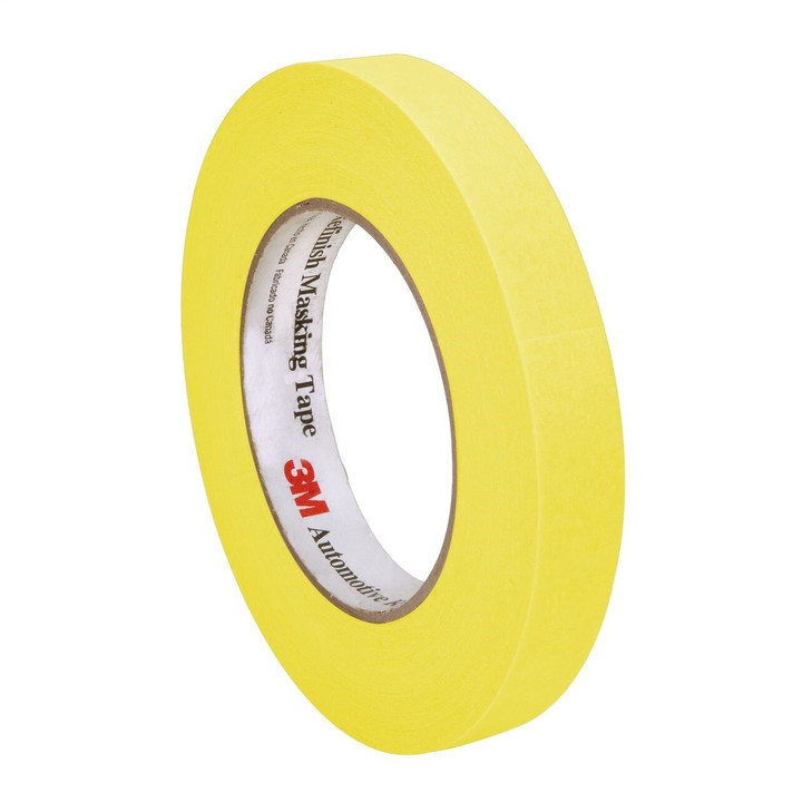 Masking Tape, Automotive Refinish, Yellow, 0.7 Inch W, Paper, 48 RL/CS