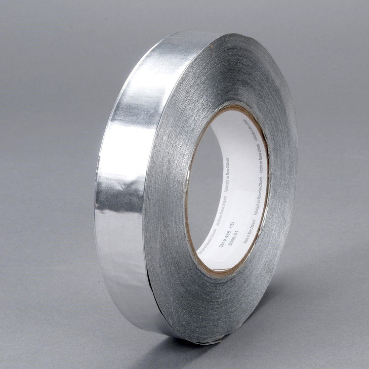 Foil Tape, 438, Silver, 1 Inch W, 60 yd L, Acrylic, 7.2 mil, 48 RL/CS