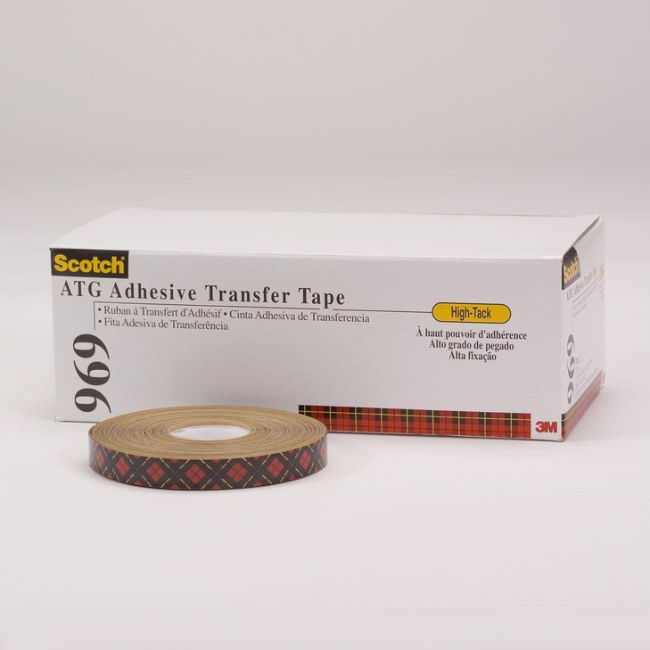 Adhesive Transfer Tape, ATG, 969, Transparent, 1/2 Inch W, 72 RL/CS