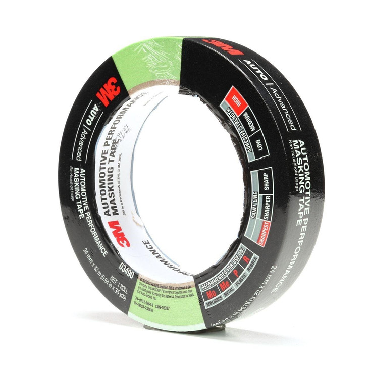 Masking Tape, Automotive Performance, 0.94 Inch W, 35 yd L, 24 RL/CS