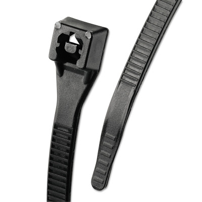 Gardner Bender 46314UVBFZ Xtreme Temp Cable Ties, 50 lb Tensile Strength, 14 in, Black, 100/Bag