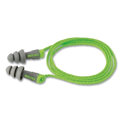 Moldex 6435 Alphas Reusable Earplug, Vinyl, Green/Gray, Corded