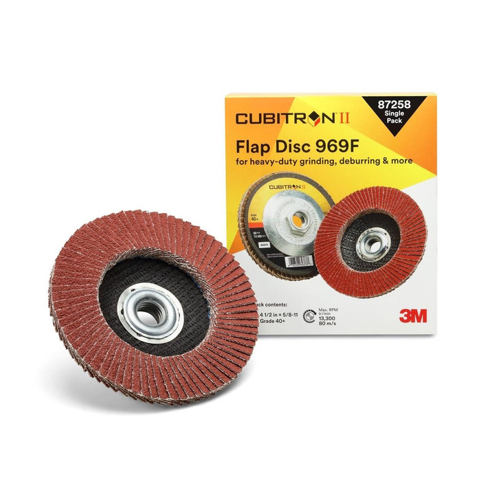 Disc, Cubitron™ II, 969F, 4 1/2 Inch Dia, 40 Grit, Flap, T27, 10/CS