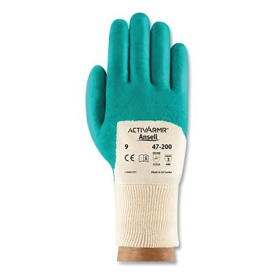 ActivArmr 103449 47-200 Gloves, Size 9, Aqua, Nitrile Coated