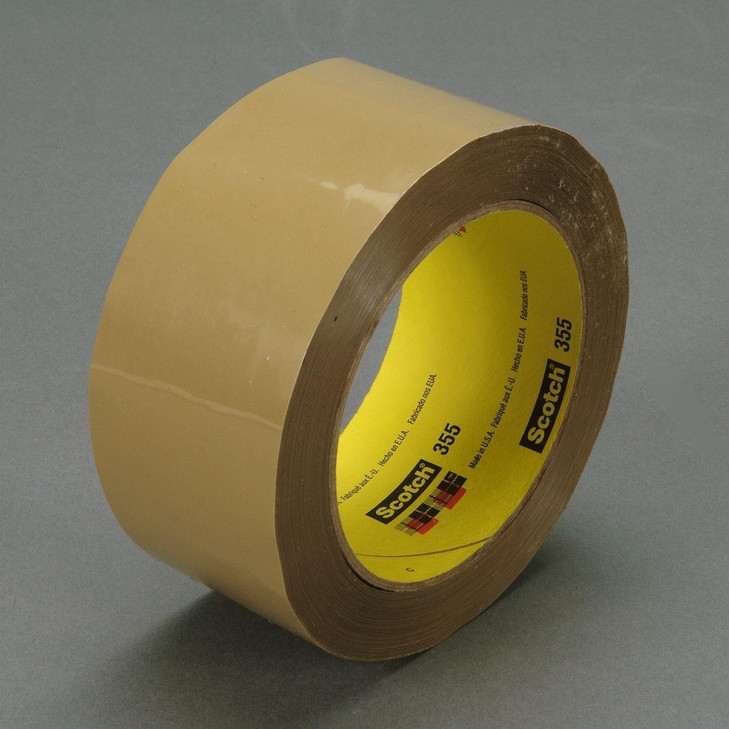 Sealing Tape, 355, Tan, 3.77 Inch W, Box Sealing, 12 RL/CS