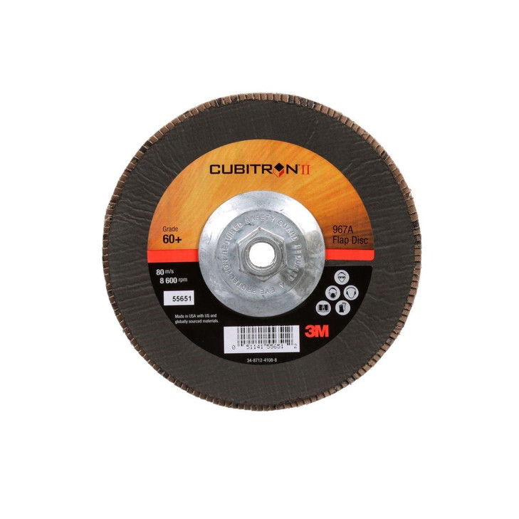 Disc, Cubitron™ II, 967A, 7 Inch Dia, 60 Grit, Right Angle, 250/CS