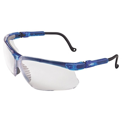 Uvex by PIP S3240 Genesis Vapor Safety Glasses Clear Ultra-Dura Anti-Scratch Lens Blue Frame