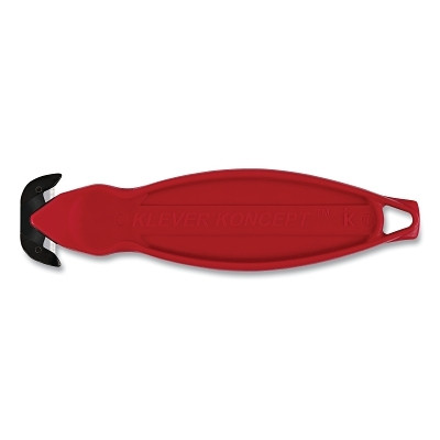 Klever KCJ-2R (10) Klever Koncept Safety Cutter, 5-3/4 in L, Straight Blade, Steel, Plastic Handle, Red