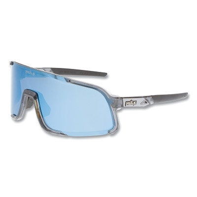 MCR Safety HK428CBP Hulk HK4 Series Safety Glasses, Cayman Blue Mirror, MAX3 Hard Coating, Crystal Gray Polycarbonate Frame