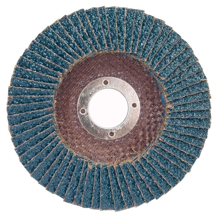 Norton Type 29 Flap Disc, Size 4 1/2 x 7/8 Inches, Angle Face, Charger R822 Zirconia Alumina Abrasive, 5/cs, 60 grit