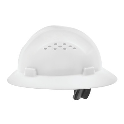 Jackson Safety 20820 Advantage Series Full Brim Vented and Non-Vented Hard Hat, 4 pt Rapid Dial, Vented, White