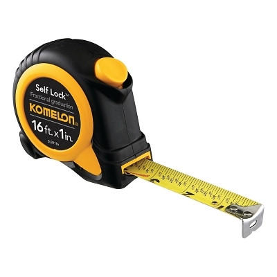 Komelon USA SL29116 Self Lock Speed Mark Tape, 1 in x 16 ft, SAE, Yellow