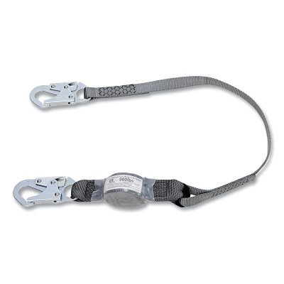 MSA 10193125 V-SERIES Standard Shock Absorbing Lanyard, 4 ft, Single, Small/Small Snaphooks, Web, Fixed, 400 lb