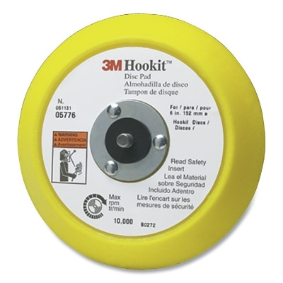 3M 7100041779 Hookit Disc Pad, 6 in dia, 5/16 in to 24 in EXT arbor, Hook & Loop
