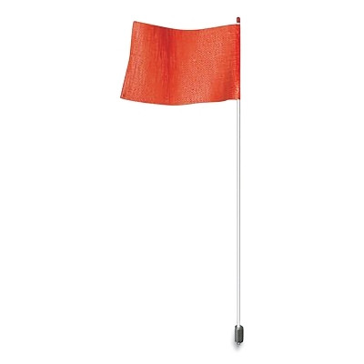 Checkers FSRR7W-HB Light-Duty Non-Lighted Warning Whip, 7.25 in W x  11.5 in L Orange Flag, White Whip, Threaded Hex Mounting Base