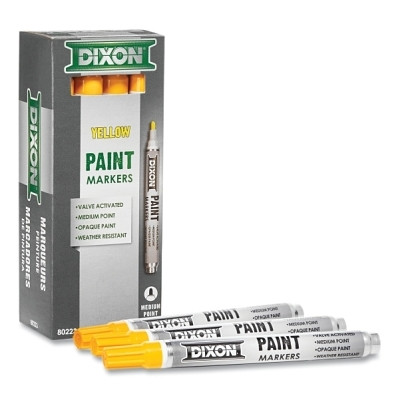 Dixon Ticonderoga 80223 Valve Action Paint Marker, 11/16 in Tip, Medium, Yellow