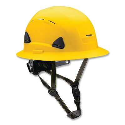 Fibre-Metal by PIP CSH13002 Climbing Style Full Brim Safety Helmet, Type II, Class C, Ratchet Suspension, Vented, Yellow