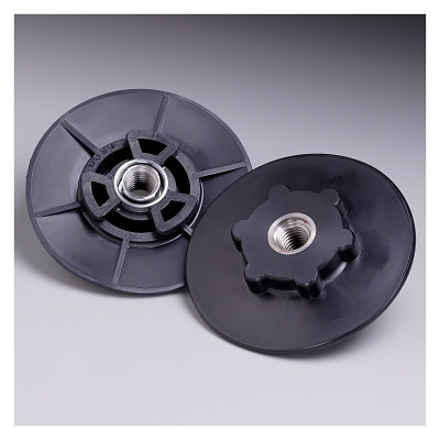 3M 7100080331 Disc Pad Hubs, 4 1/2 in Dia, Hard, Black
