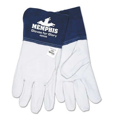 MCR Safety 4850KL Blue Beast Leather Welding Gloves, With CutPro,  Large, Blue/White,  4.5 in cuff