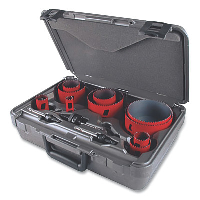 M.K. Morse MHS08E Hole Saw Kit, 14-Pc Electrician's Bi-Metal Hole Saws with Arbors and Case