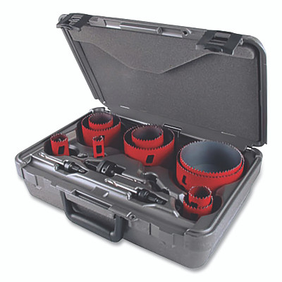 M.K. Morse MHS08E Hole Saw Kit, 14-Pc Electrician's Bi-Metal Hole Saws with Arbors and Case