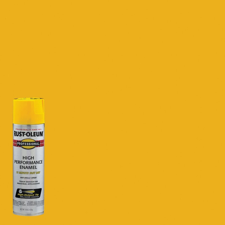 Rust-Oleum Professional High Performance Enamel Spray Paint, Safety Yellow, 15-Ounce