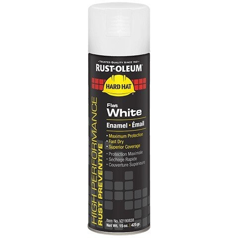 Spray Paint, V2100, 15 oz, Aerosol, Spray, White, Flat