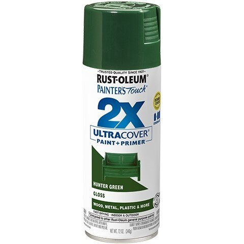 Spray Paint, 12 oz, Aerosol, Spray, Gloss Hunter Green, 6/case