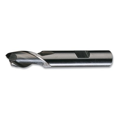 Cleveland C33752 HG-2 High-Speed Steel Square End Mill, 2 Flutes, 39/64 in Milling dia, 1.125 in Lg of Cut, Bright Finish