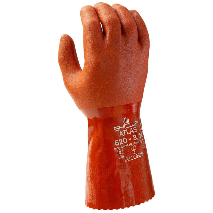 Chemical Resistance Glove, ATLAS, Small, 13 L, Orange