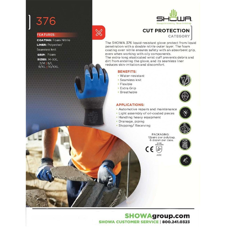 General Purpose Glove, X-Large, 9 L, 13 Grade