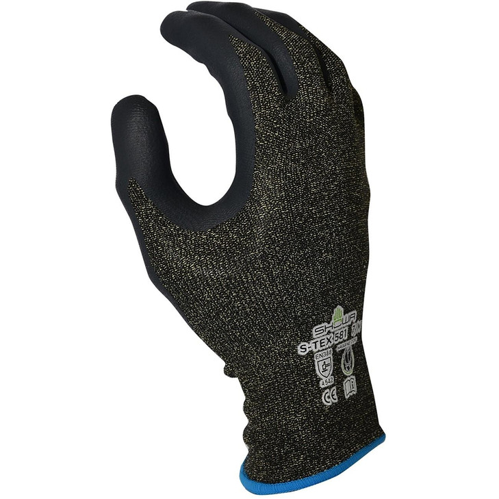 Cut Resistant Glove, Medium, A5 Cut, Nitrile, Black, 10.75 L