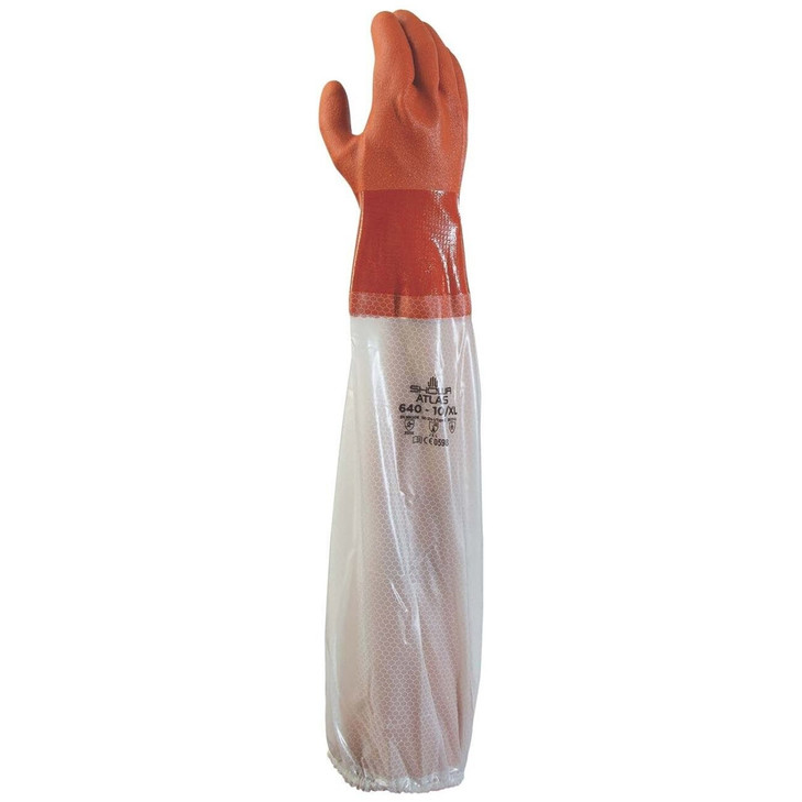 Chemical Resistance Glove, ATLAS, X-Large, 15 L, Orange