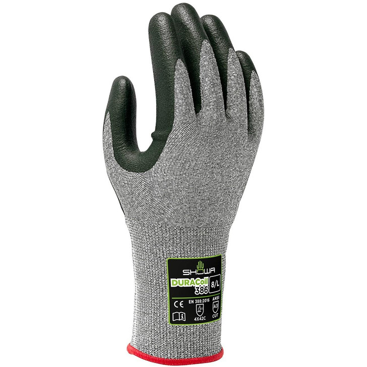 Cut Resistant Glove, 2X-Large, A3 Cut, Nitrile, Black