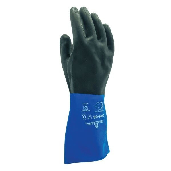 Chemical Resistance Glove, Medium, 9 L, Black