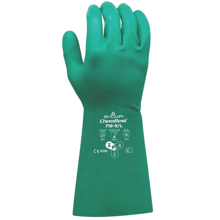 Chemical Resistance Glove, X-Large, 18 L, Light Green