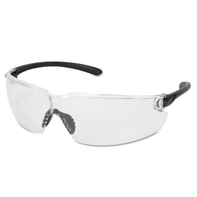 MCR Safety BL110 BlackKat Safety Glasses, Clear Lens, Duramass Scratch-Resistant