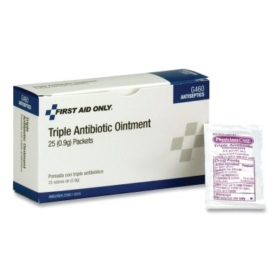 First Aid Only G460 Triple Antibiotic Ointment, 0.5 g, Packets, 25 per Box