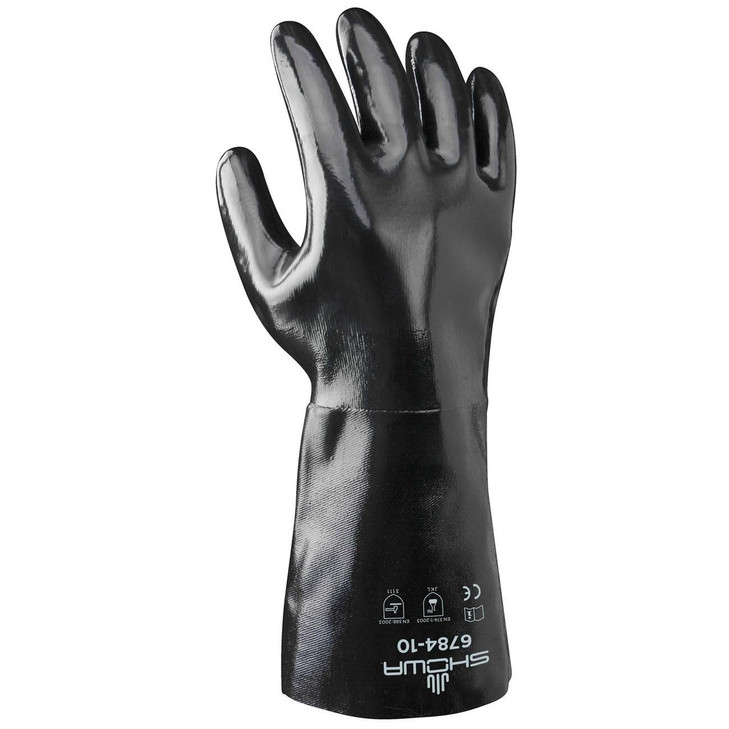 Chemical Resistance Glove, Large, 14.3 L, Black