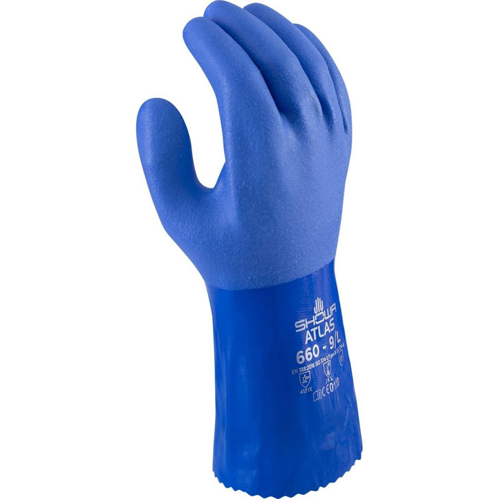 Chemical Resistance Glove, ATLAS, Medium, 13 L, Blue