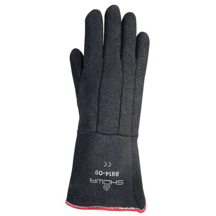 Heat Resistant Glove, Medium, 14 L, Black, Textured Grip