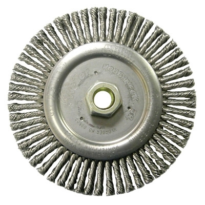 Weiler 09400 Roughneck Stringer Bead Wheel, 6 in dia x 3/16 in Face W x 5/8 in-11 UNC x  0.020 in, 12500 RPM, 1 EA/EA