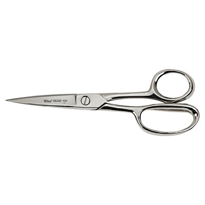 Crescent/Wiss 1DSN Inlaid Industrial Shears with Enlarged Lower Ring, 8.125 in OAL, Silver, Sharp