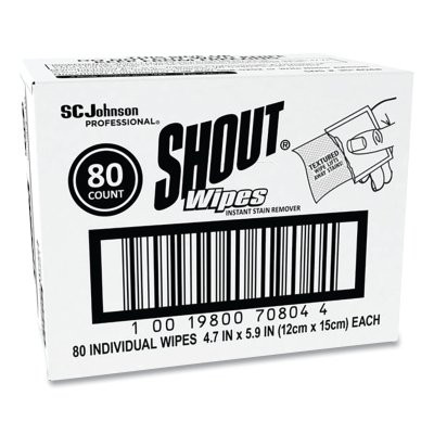Shout 686661 Wipes Instant Stain Remover 80-Count