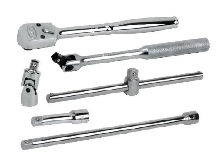 Ratchet & Tools Set, 6 Pieces, 3/8 Inch Drive