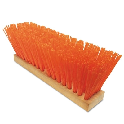 Magnolia Brush 1316O OSHA-Orange Plastic Street Broom, 16 in Hardwood Block, 5 in Trim L, OSHA Orange Poly Corn